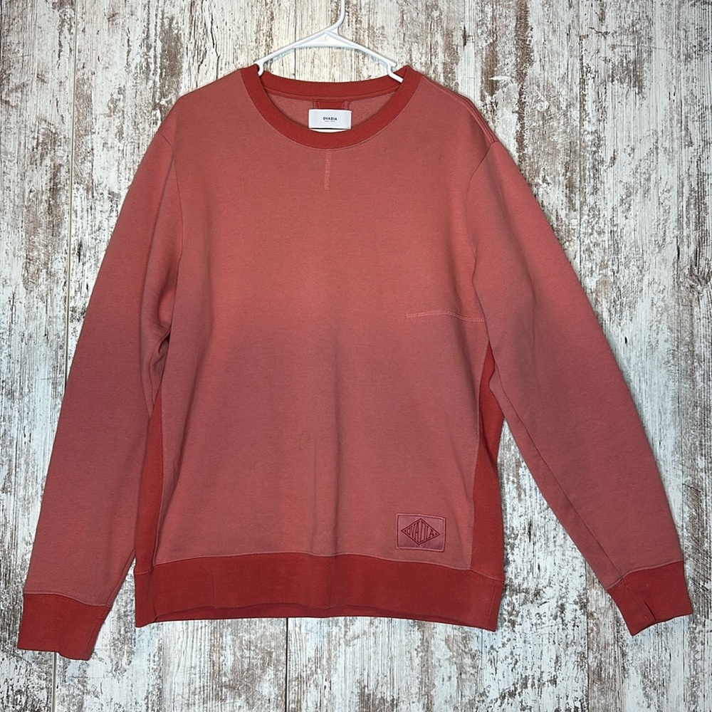 OVADIA & SONS Men's M Dune Crewneck Sweatshirt Pullover Dusty Rose